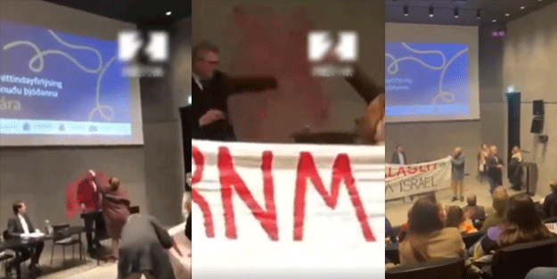 Sen misin İsrail ile ilişki kuran Bakanı böyle boyadılar! İsrail’e protestolar sürüyor