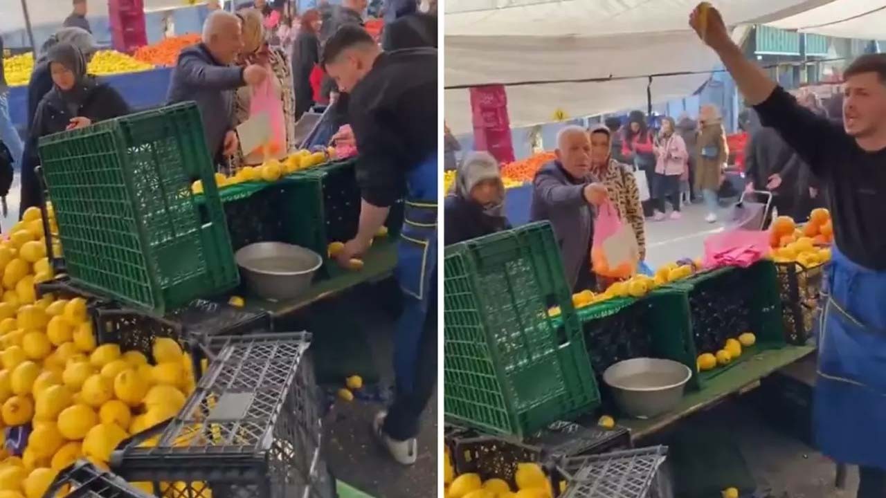 Senin gibi esnaf olmaz olsun! Limon satan şahıs vatandaşları bakın nasıl kandırdı