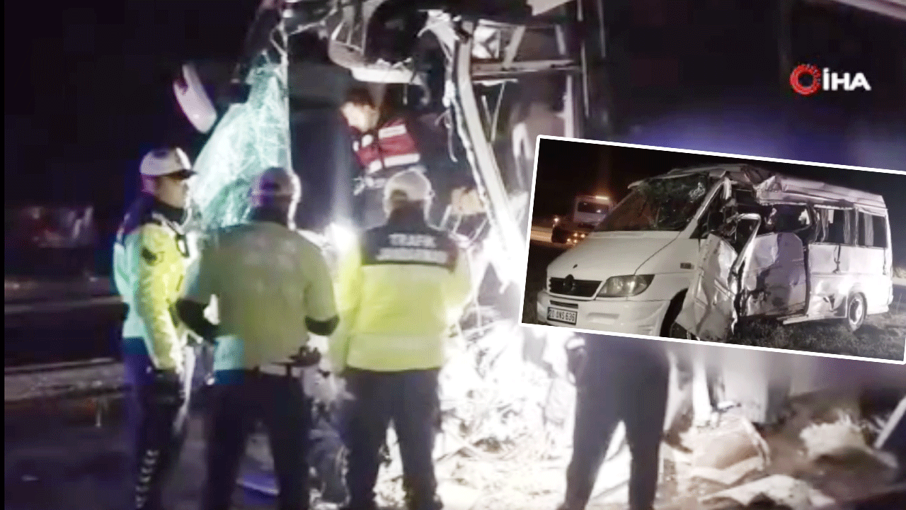 Servis minibüsü yolcu otobüsüyle çarpıştı: 1 kişi öldü, 13 kişi yaralandı