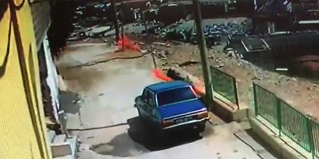 Sesi duyup dışarı çıkan sürücü aracını gördüğünde neye uğradığını şaşırdı!