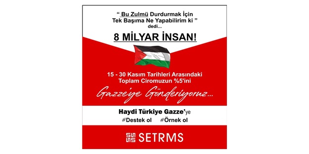 Setrms markasından Gazze halkına yardım eli