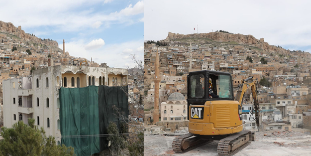 Sevindiren haber... Mardin'in dokusunu bozan betonarme binaların yıkımı sürüyor