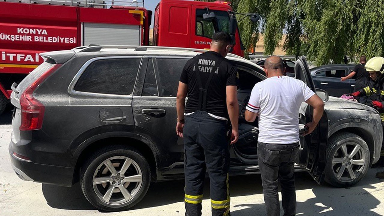 Seyir halindeki cip alev aldı!