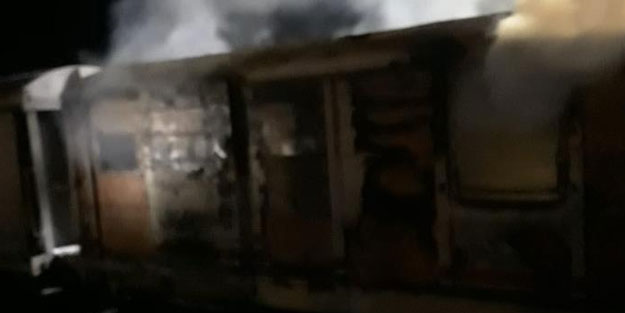 Seyir halindeki trende yangın çıktı
