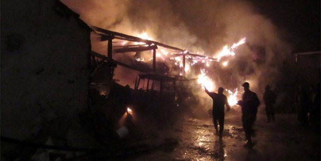 Seyitgazi’de samanlık yangını