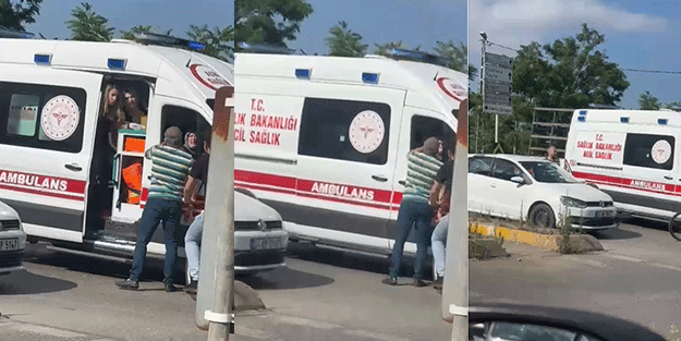Seyretmeyin, en ağır cezayı verin! Ambulansın önünü kesti