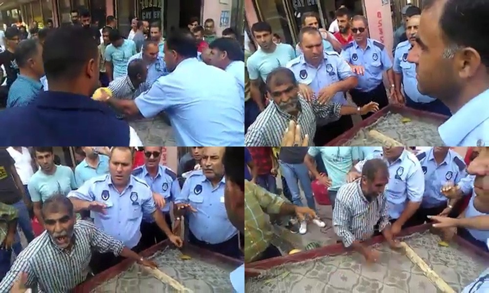 Seyyar satıcı sinir krizi geçirdi 