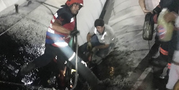 Sıcak asfaltın içine düştü! Korkunç ölüm