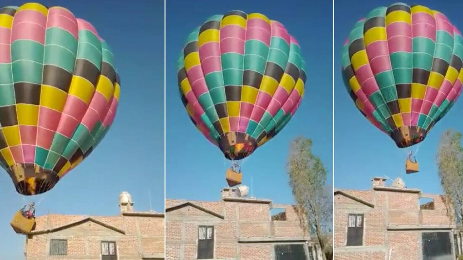 Sıcak hava balonu eve çarptı