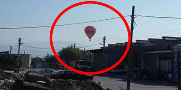 Sıcak hava balonu havada sürüklendi!