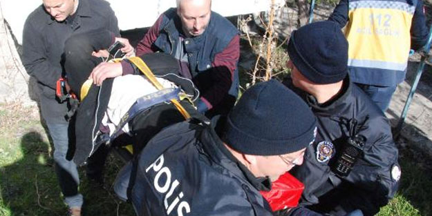 Sığındığı binada donmak üzereyken polisi aradı