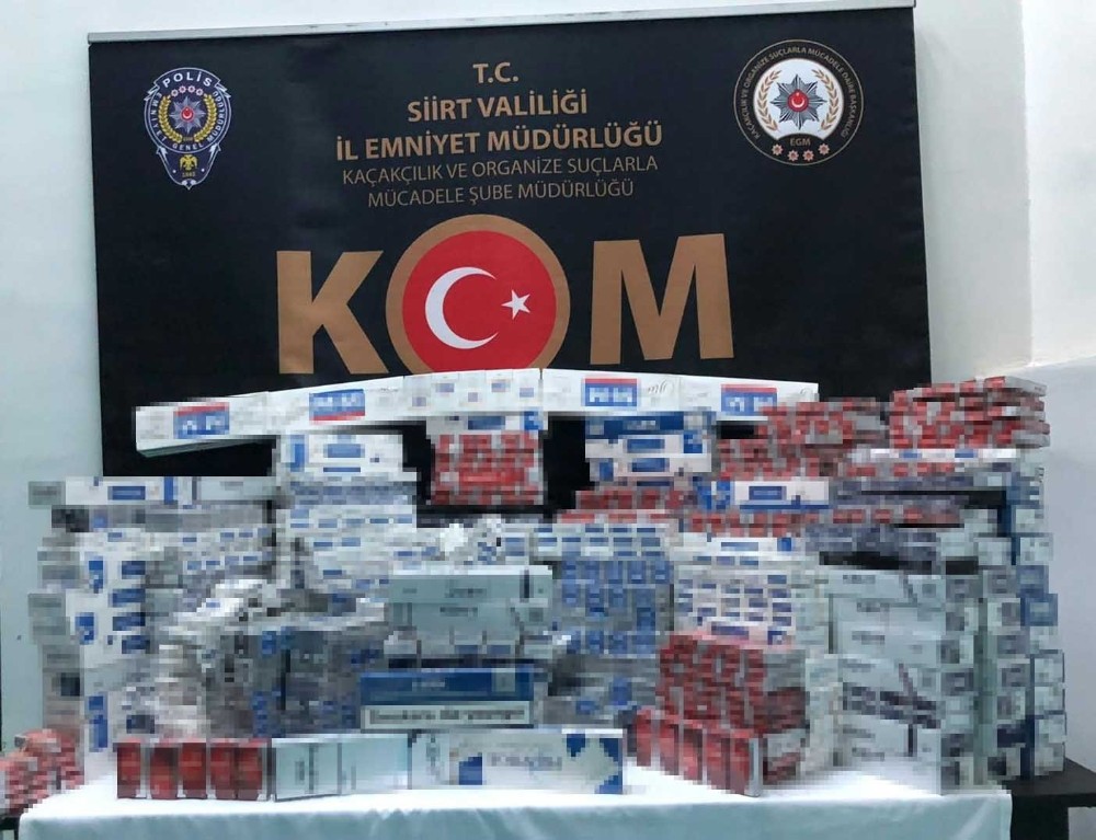 Siirt’te 2 bin 800 paket kaçak sigara ele geçirildi 
