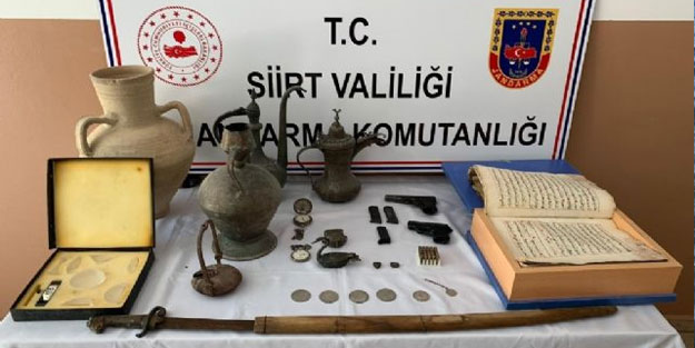 Siirt'te tarihi eser kaçakçılığı operasyonu
