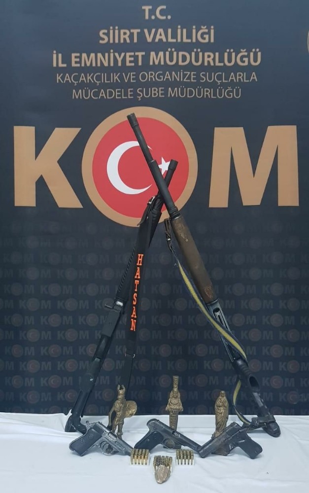 Siirt’te tarihi niteliğinde olan 4 obje ele geçirildi 