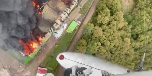 Şile’de fabrika yangını! Helikopterden müdahale