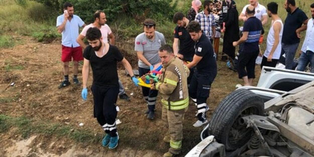 Şile'de korkunç kaza! 1'i bebek 8 kişi yaralandı