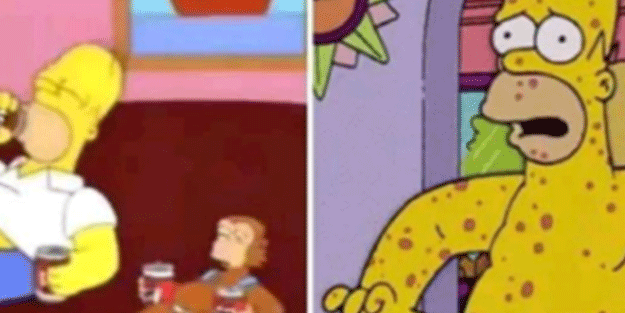 Simpsonlar'da dehşete düşüren maymun çiçeği virüsü sahnesi! İşte şimdi gerçekten yandık