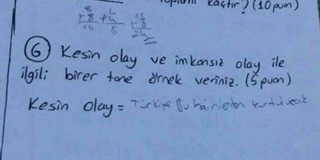 Sınav sorusuna öyle bir cevap verdi ki!