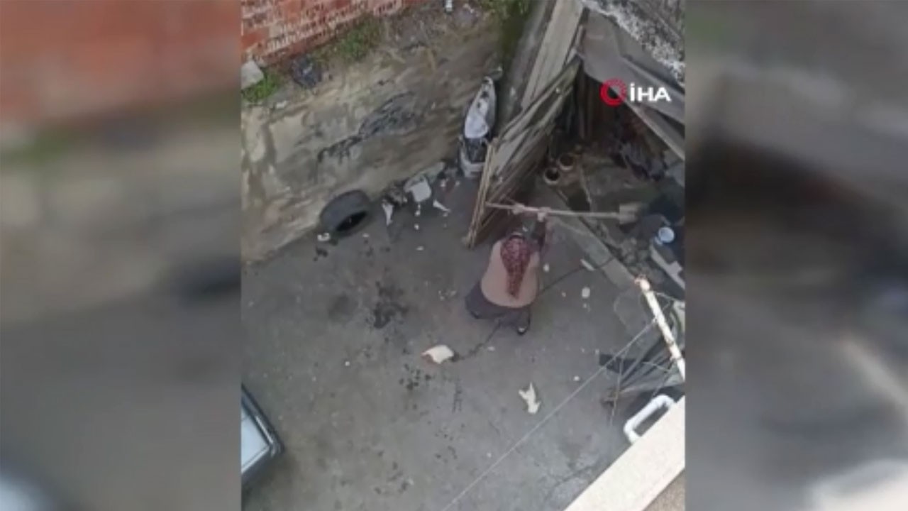 Sinir krizi geçirip çevresine zarar verdi! O anlar kamerada