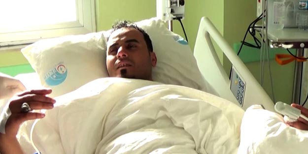 Sınırda bitap düşmüş halde bulunan Filistinli Türkiye'de tedaviye alındı