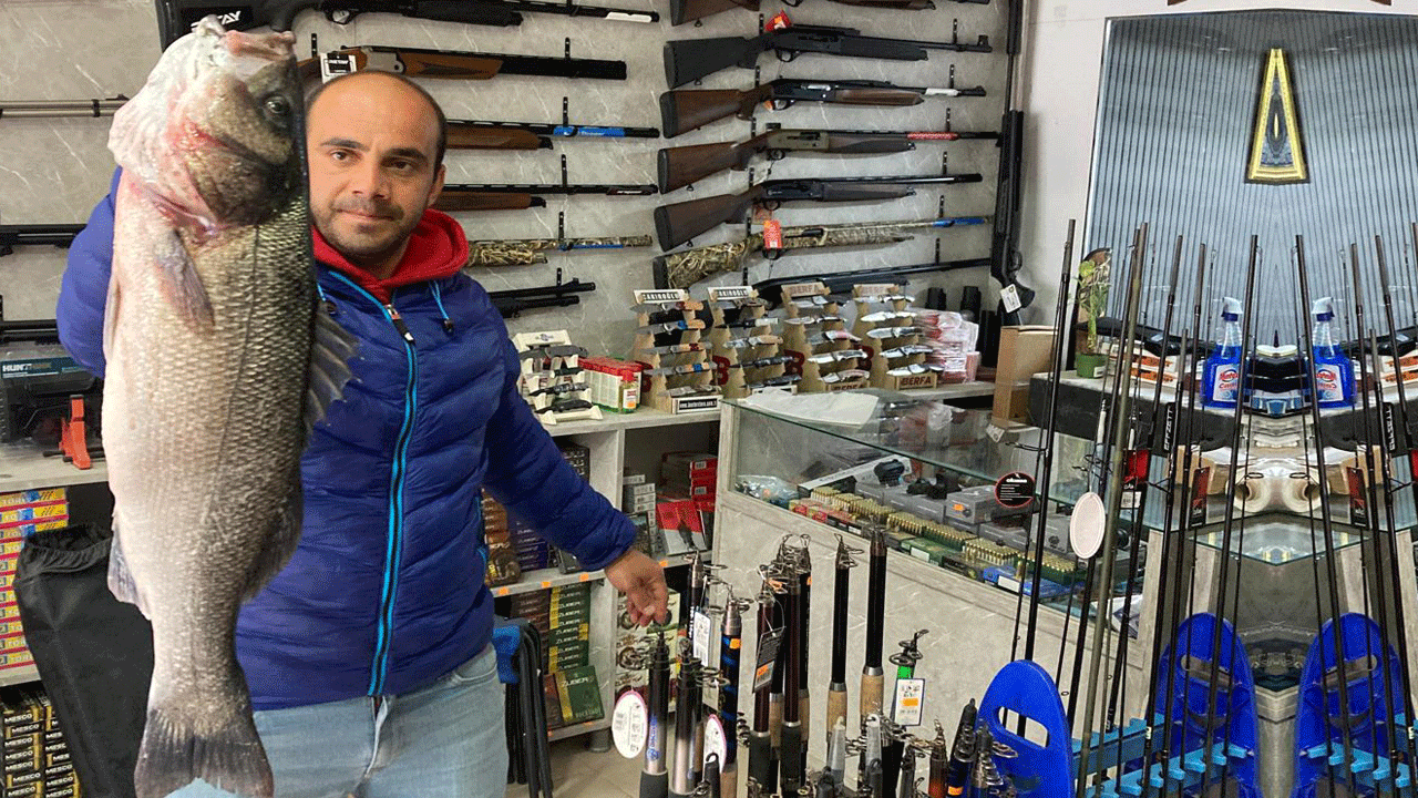 Sinop kuzusu: 1 metre boyunda 7.5 kiloluk nadir görülen dev levreği oltayla yakaladı