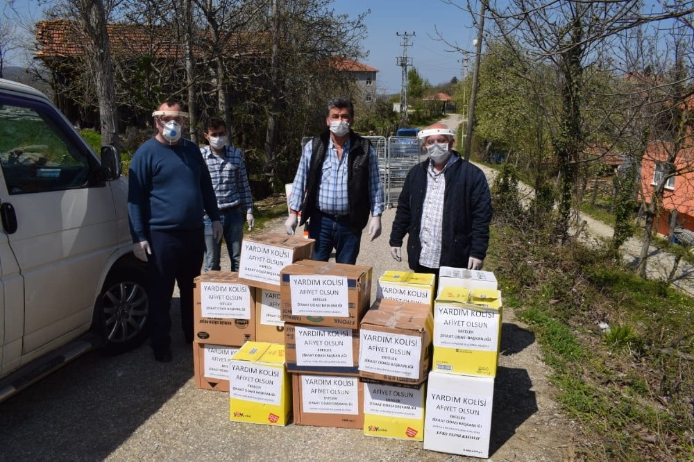 Sinop’ta karantinaya alınan köylere gıda yardımı 