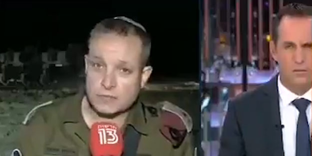 Sireni duyan siyonist komutan mikrofonu bırakıp kaçtı