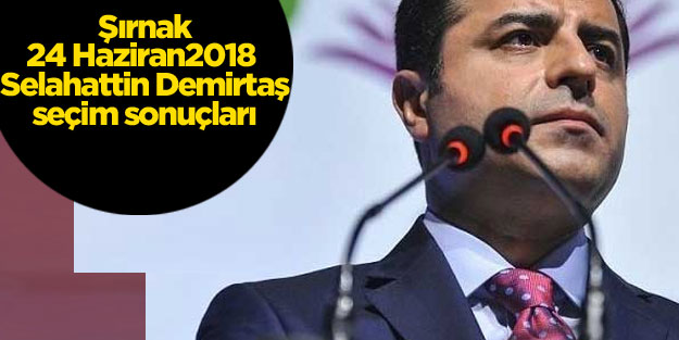 Şırnak seçim sonuçları | 24 Haziran 2018 Selahattin Demirtaş oy oranları