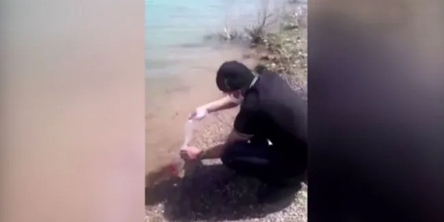 Sırt çantasından çıkarıp baraj sularına bıraktı! ABD'liye 10 bin TL ceza