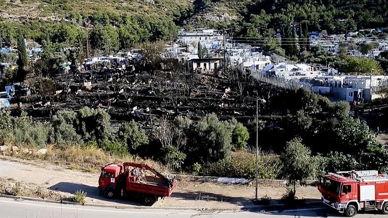 Sisam Adası’ndaki sığınmacı kampında yangın çıktı