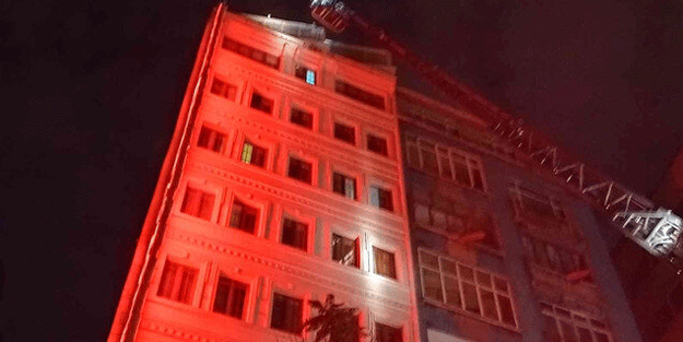 Şişli'de otelde yangın