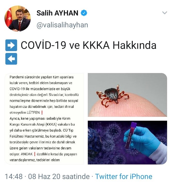Sivas Valisinden ‘Kene’ uyarısı 