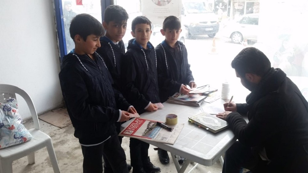 Sivaslı öğrencilerden İdlib’e yardım kampanyasına destek 