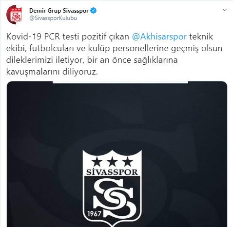 Sivasspor’dan Akhisarspor’a geçmiş olsun mesajı 