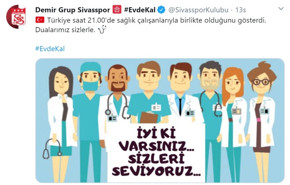 Sivasspor’dan anlamlı paylaşım 