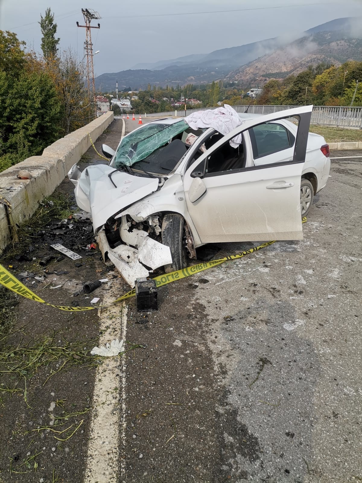 Sivas'ta refüje çarpan otomobilin sürücüsü öldü