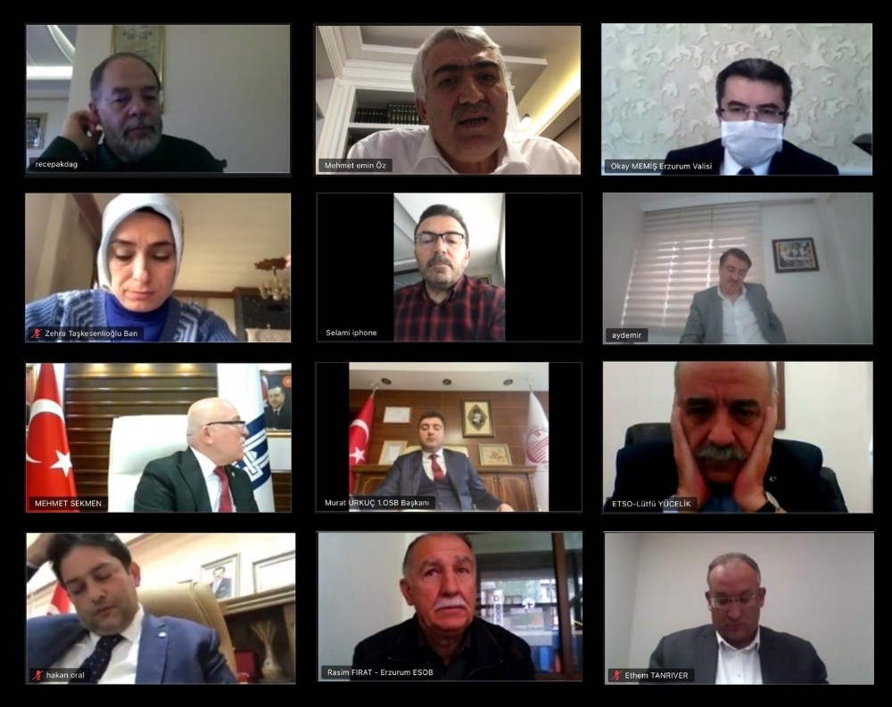 Siyaset, bürokrasi ve esnaf video konferansla toplandı 
