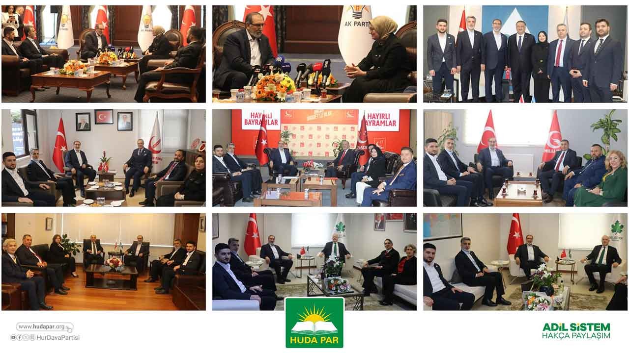 Siyasi partilerle bayramlaşan HÜDA PAR'dan mesaj: İsrail ve Amerika dünya barışı için büyük bir tehdit