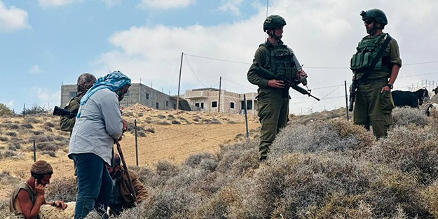 Siyonist askerler korumasında köylüleri gasbettiler!