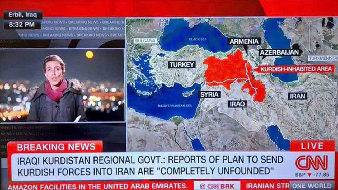 Siyonist CNN International’dan yeni küstahlık! CNN, Türkiye’nin Güneydoğusunu 'Kürdistan' olarak gösterdi!