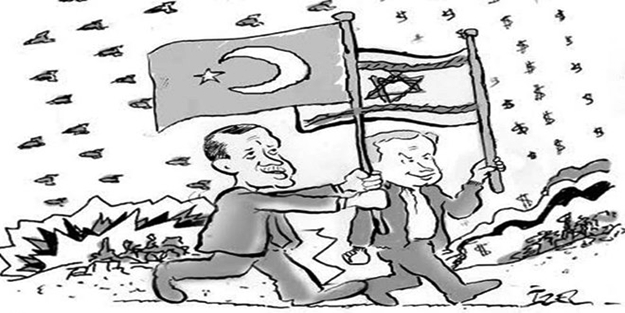Siyonist gazete Şalom'dan Erdoğan ve Netanyahu'lu karikatür!