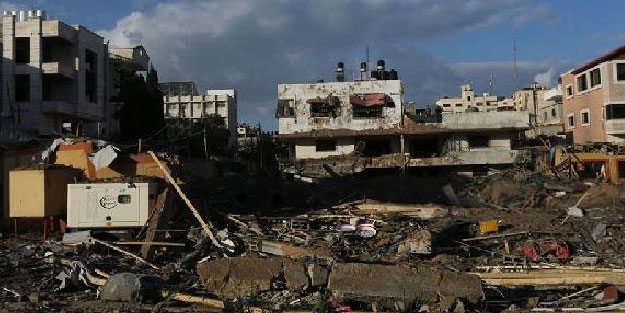 Siyonist İsrail'in hava saldırısında 13 aile evsiz kaldı
