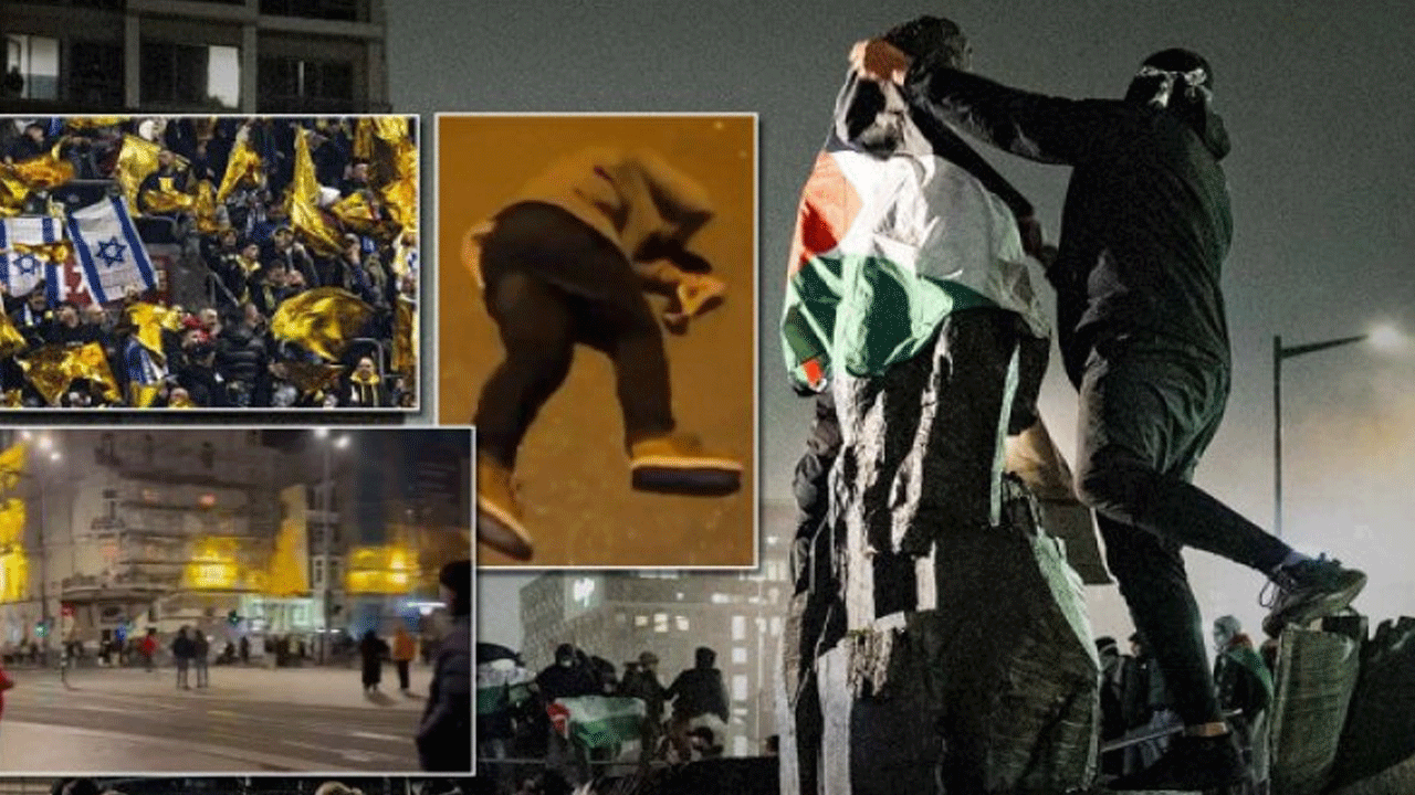 Siyonist İsrailliler dayağı yiyince "Özgür Filistin" diye slogan attılar. İşte o görüntüler