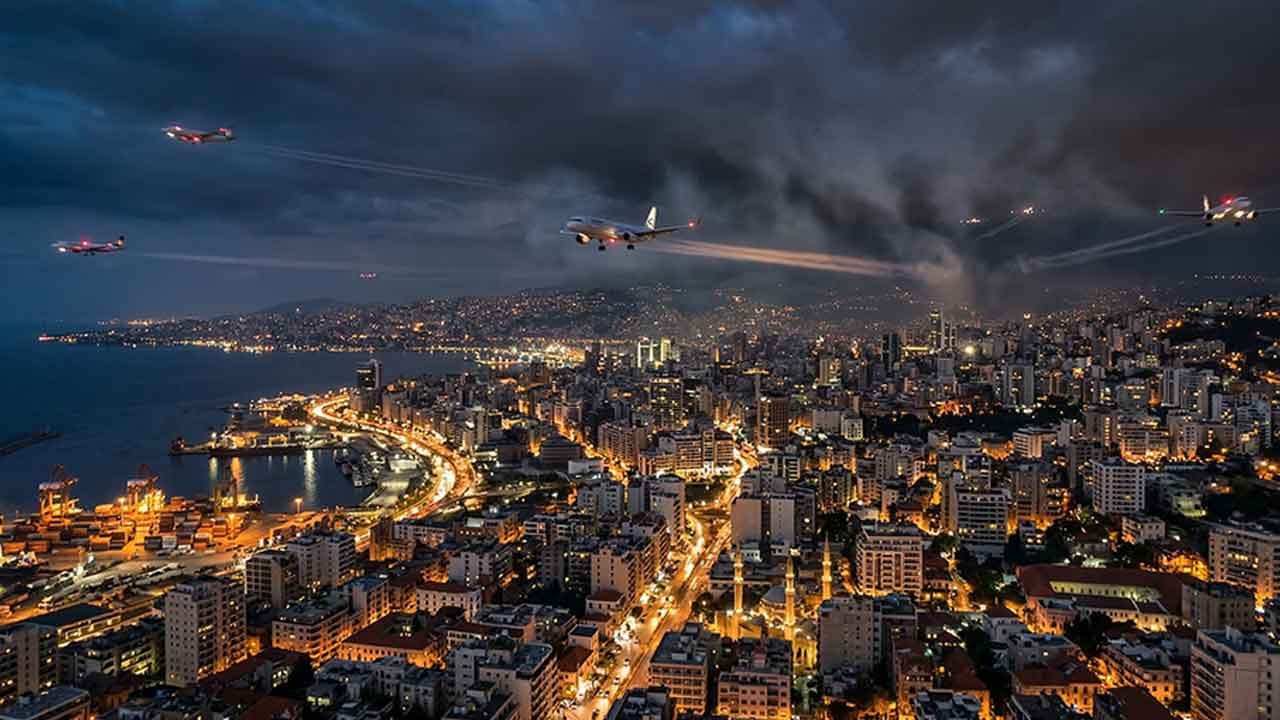 Siyonist katillerden küstah provokasyon! Beyrut semalarından nifak saçtılar!