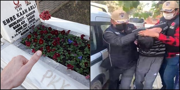 Skandal karar! Şehit mezarlarına 'PKK' yazan ve duruşmada şehide küfreden alçak tahliye edildi!