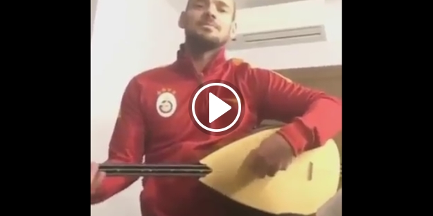 Sneijder bağlama çaldı: Dinleyenler mest oldu!