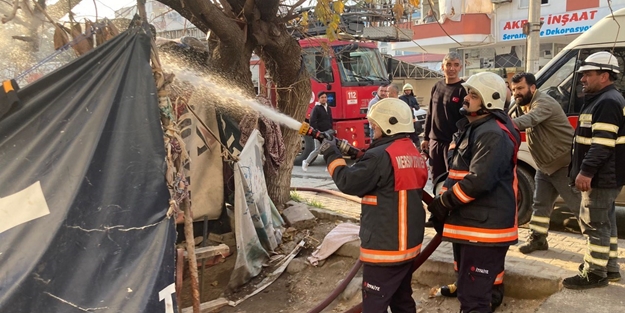 Sobadan çıkan yangın baraka evi kül etti