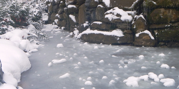 Soğuk hava şelaleyi bile dondurdu