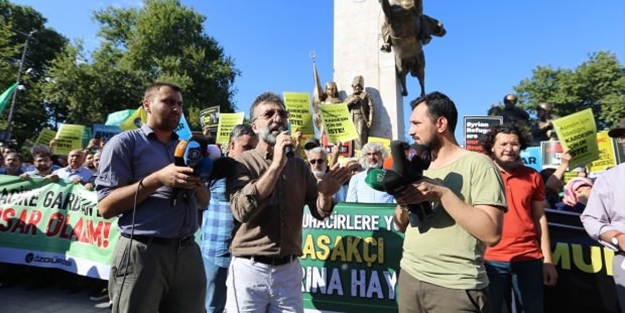 Sol Kemalist medyadan provokasyon: Suriyelilerin katılmadığı eyleme skandal başlıklar!