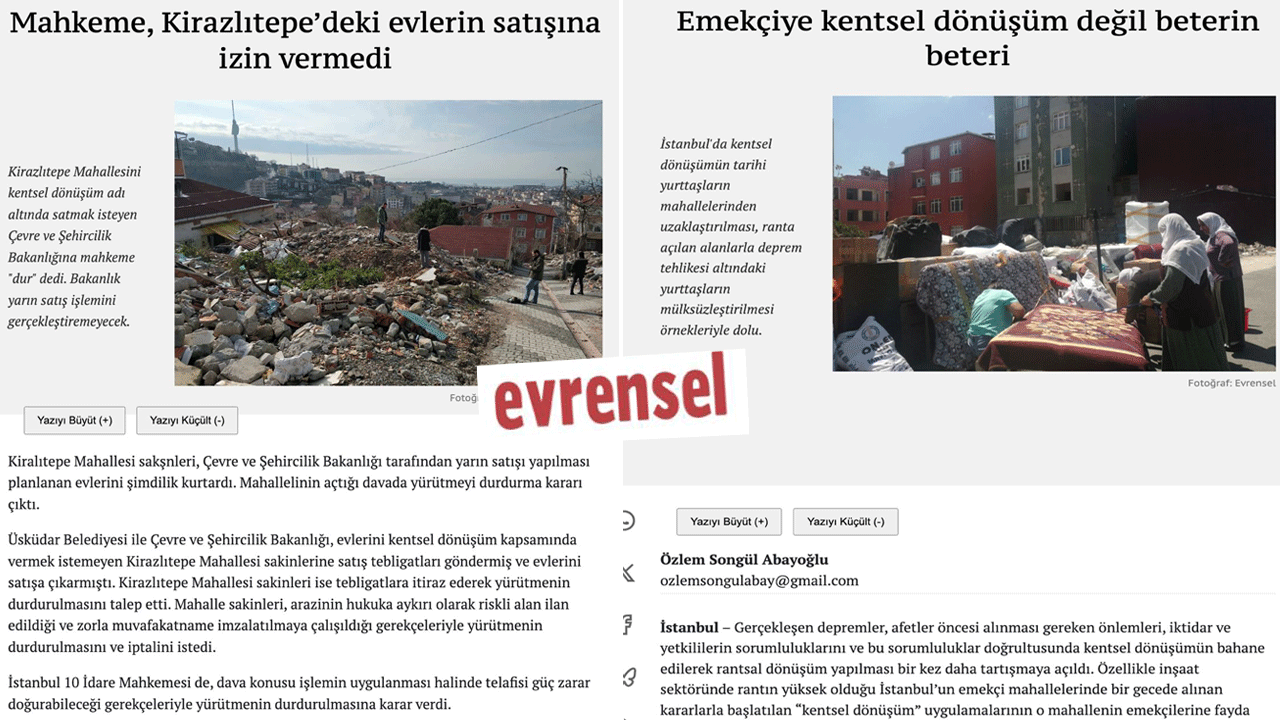 Solcuların bu millete yaptığını kimse yapmamıştır! Evrensel'de kentsel dönüşüm dansözlüğü